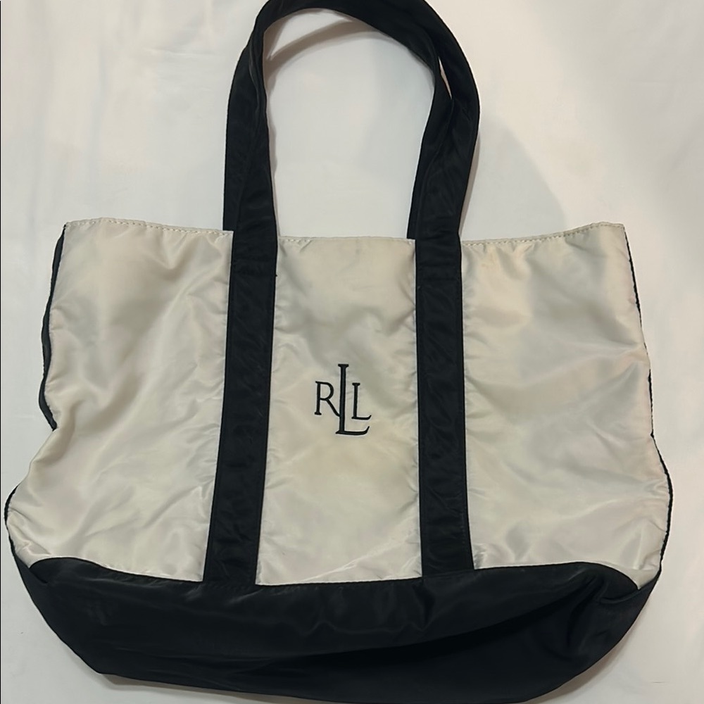 Ralph Lauren Black and White Tote Bag dimensions on the pics